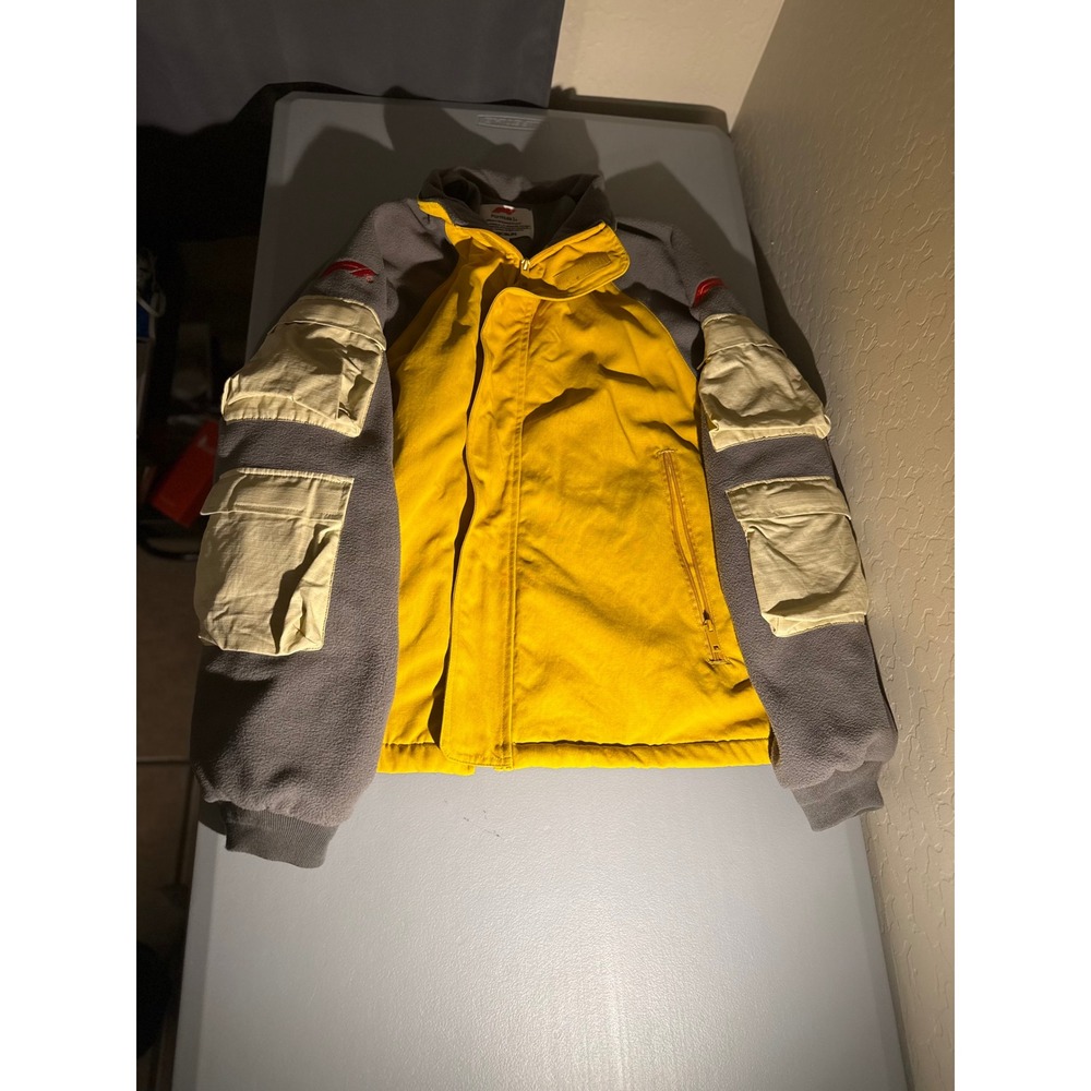 Formula 1 x PacSun Men XL Yellow Grey Utility Cargo Fleece Jacket F1 Racing
